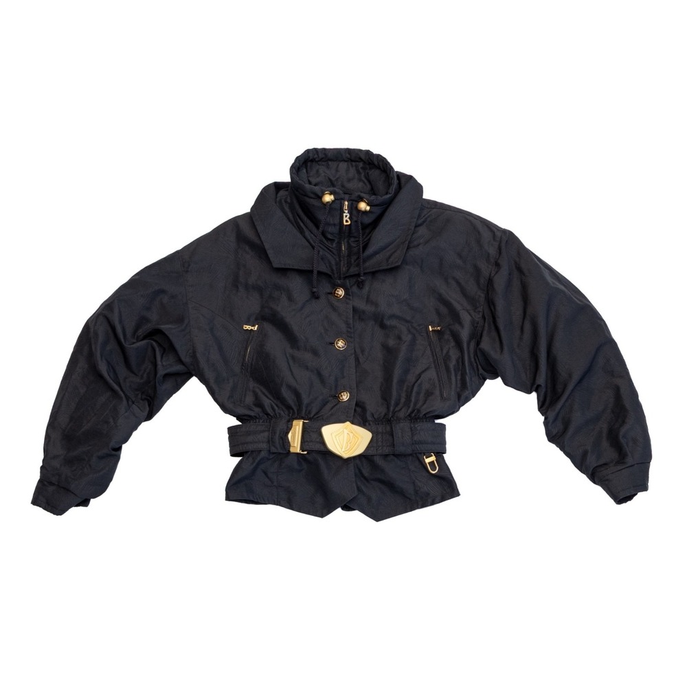Bogner Women's Ski Jacket Coat Size 8 XS Black Cropped Vintage Retro